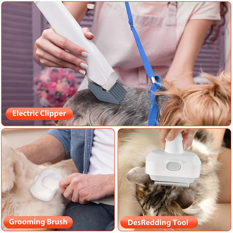 Multifunctional Pet Grooming Kit dog Grooming Vacuum Clippers Brush 6-in-one 2.5L large Power Low Noise Pet Hair Vacuum Cleaner