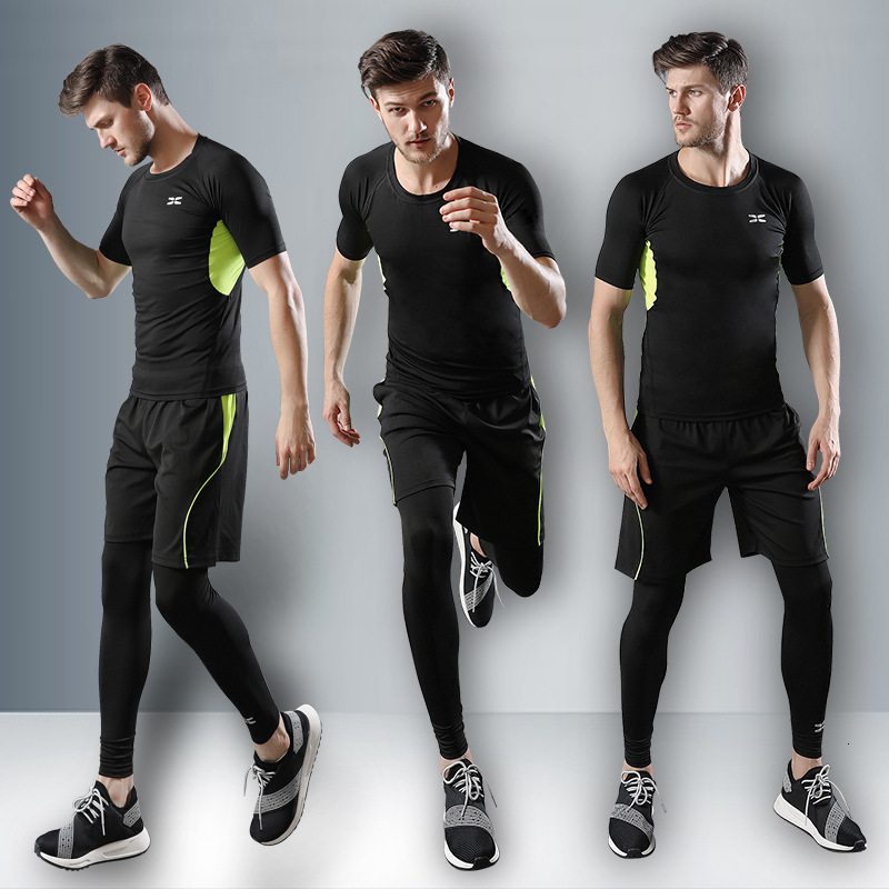 Fitness Men's Tight Fitting Gym Step Basketball Sports Training Suit Summer Five Piece Set Harlan Sweatpants Waterproof Trousers Man Cargo Pants 