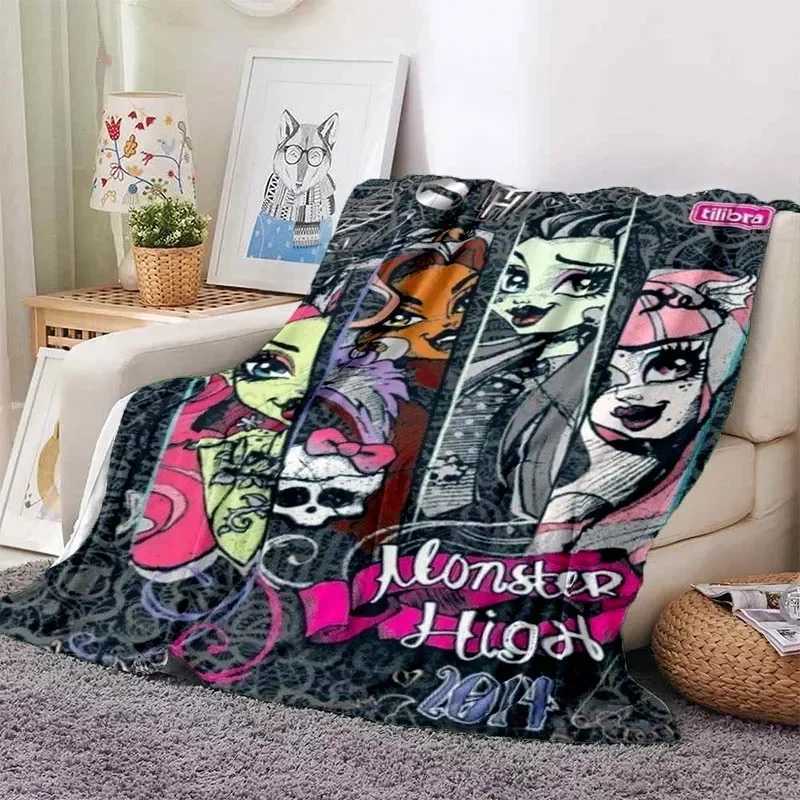 3D Monster High Anime Cartoon BlanketSoft Throw Blanket for Home Bedroom Bed Sofa Picnic Travel Office Rest Cover Blanket KidsB270712