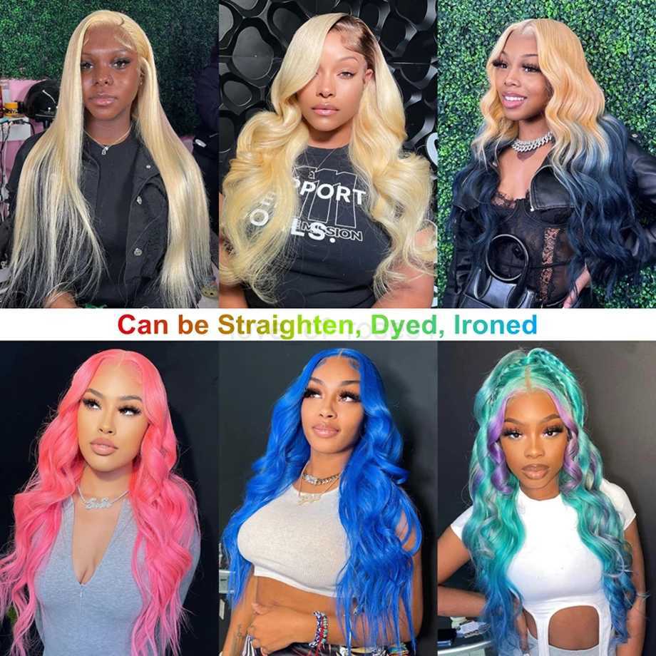 30 40 Inch 613 Honey Blonde Color 13x6 Body Wave Lace Front Wigs 13x4 Lace Frontal Brazilian Wig 360 Lace For WomenM240712