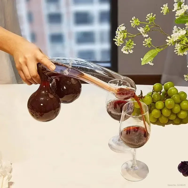 400ML lead-free glass funny shaped barware party whiskey decanter wine decanter for Liquor Scotch Bourbon 240709