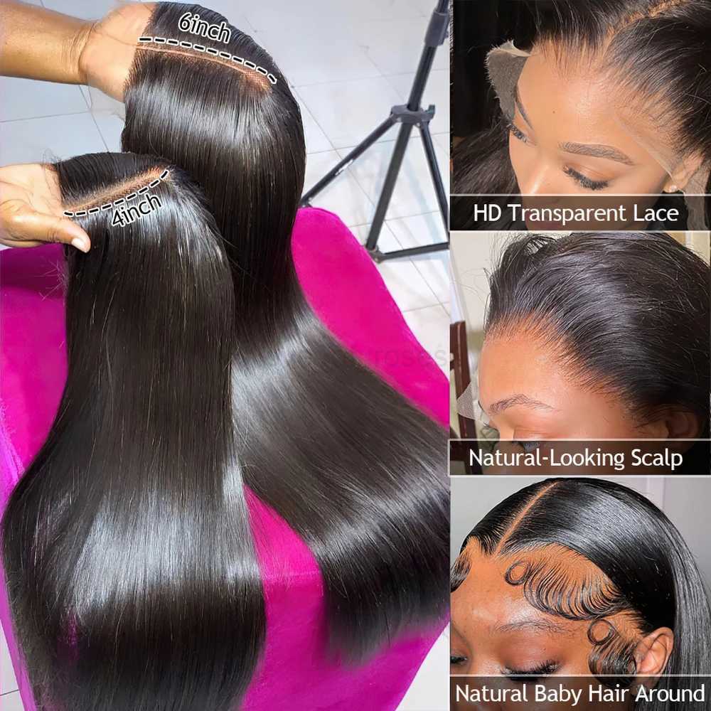360 Straight Full Lace Frontal Wig Glueless Wigs Ready To Wear 30 Inch Lace Front Wig Hd Lace Wig 13X6 M240712