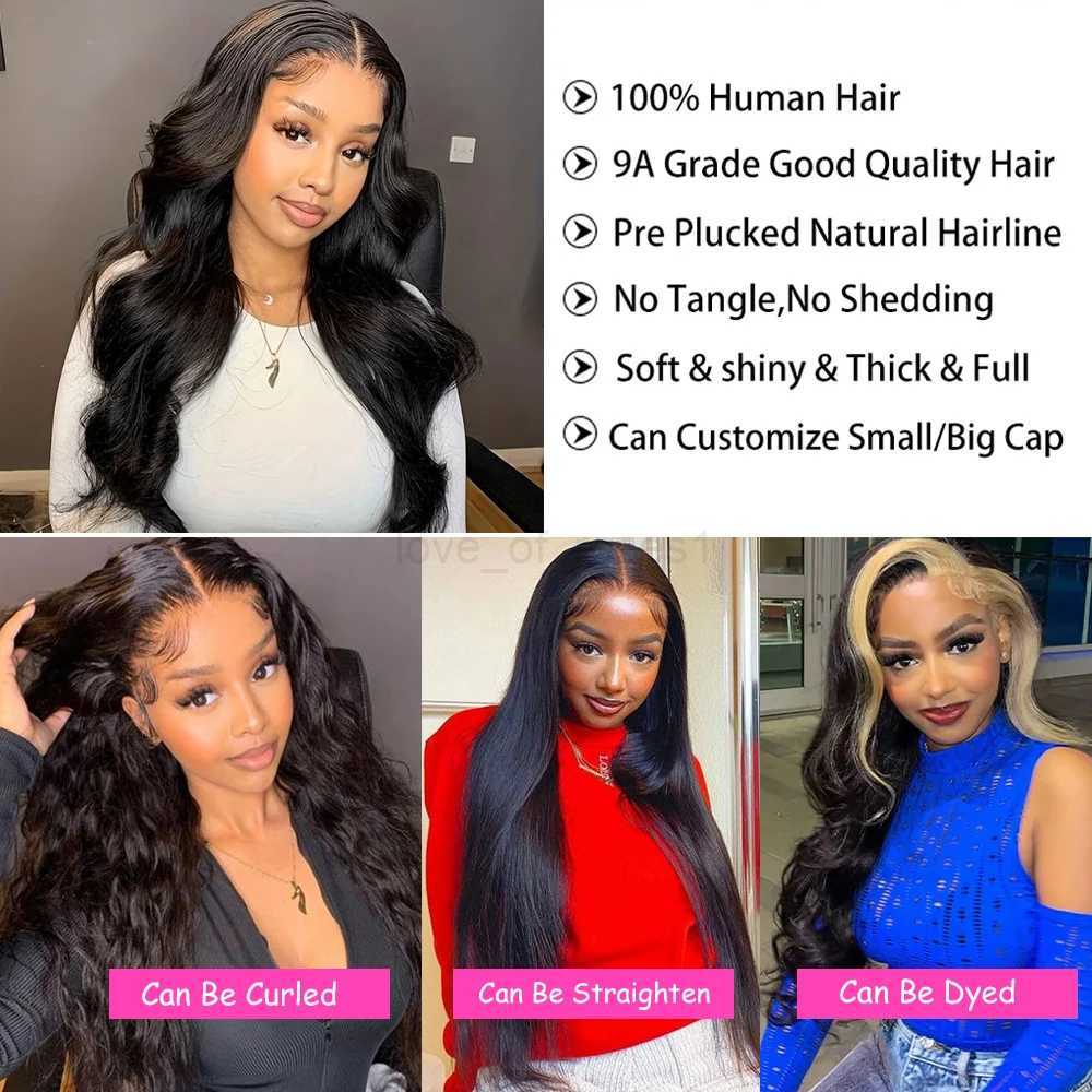 30 34 Inch Body Wave Lace Front Wig 13x4 13x6 Hd Lace Frontal Wig 4x4 5x5 Closure Lace Wigs 6x4 7x5 Glueless WigsM240712