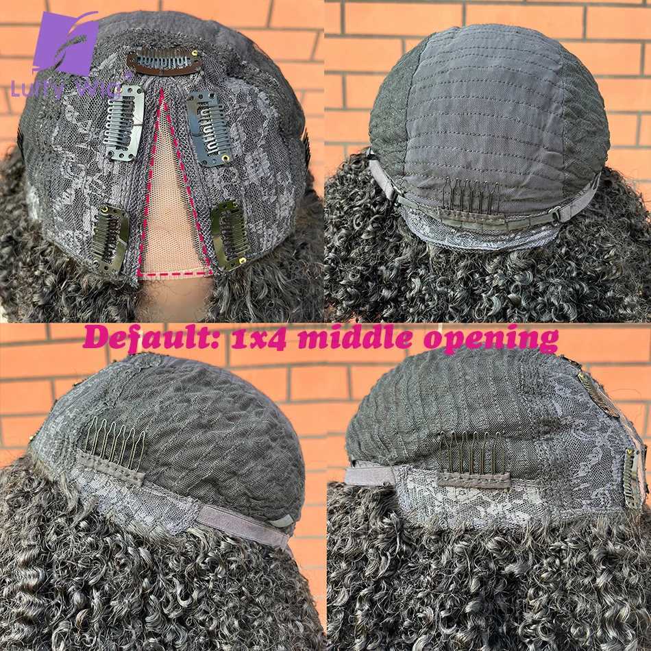 200Density V Shape Wig Afro Kinky Curly V Part Wig Short Curly Glueless No Leave Out New U Part Wigs For WomenM240712