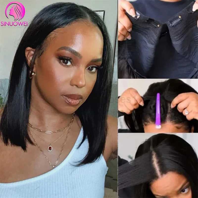 Short V Part Bob Wigs for Women Straight Short Wigs Glueless U Part Wig Brazilian Short Bob Wigs M240712