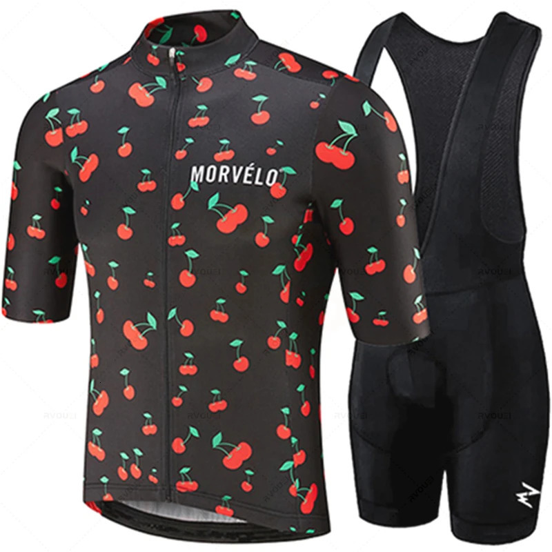 Morvelo Team Cycling Jersey Set Breathable MTB Bicycle Clothing Mountain Bike Wear Clothes Maillot Ropa Ciclismo Hombre 240711