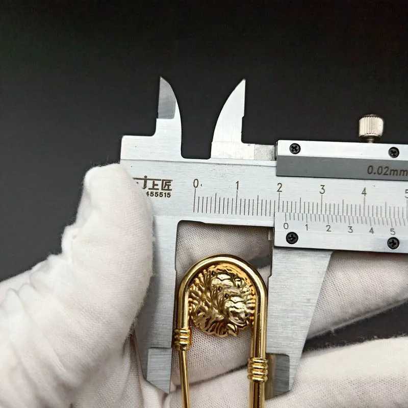 Other Fashion Accessories 1 alloy double lion head brooch fashionable DIY safety pin womens waist closed art piece mens set jacket decorative jewelry 