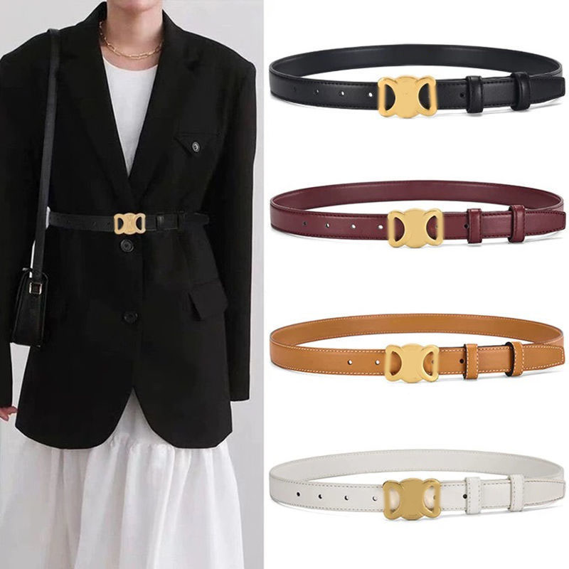 Leather for women belt mens black casual ceinture luxe smooth buckle 2.5cm width waistband womens belts designer cintura mz169