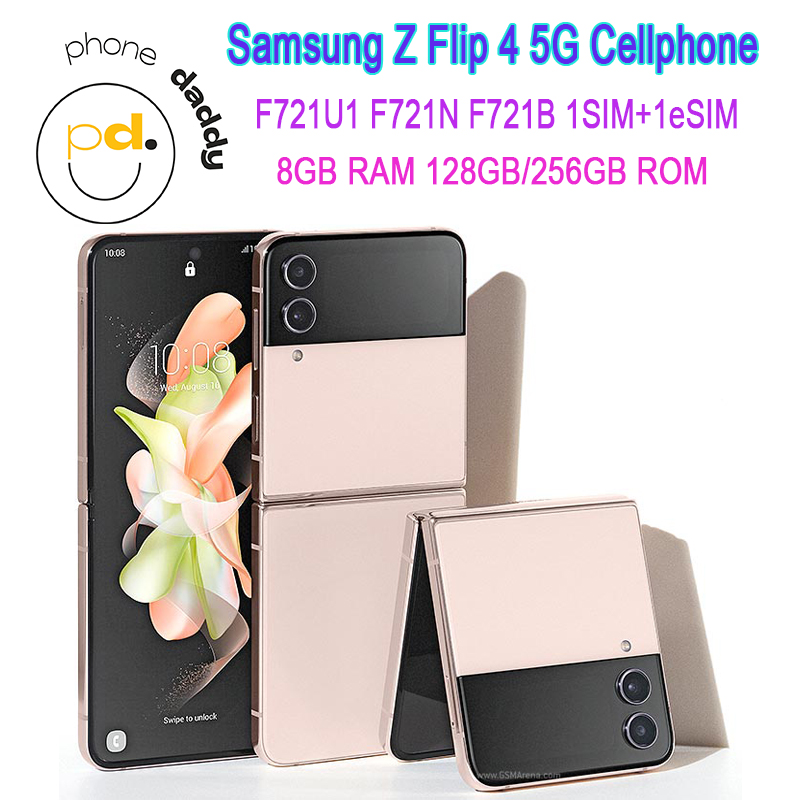Samsung Galaxy Z Flip 4 5G Cellphone F721U1 F721N F721B 6.7" 8GB 128/256GB NFC Snapdragon Original Unlocked Foldable MobilePhone