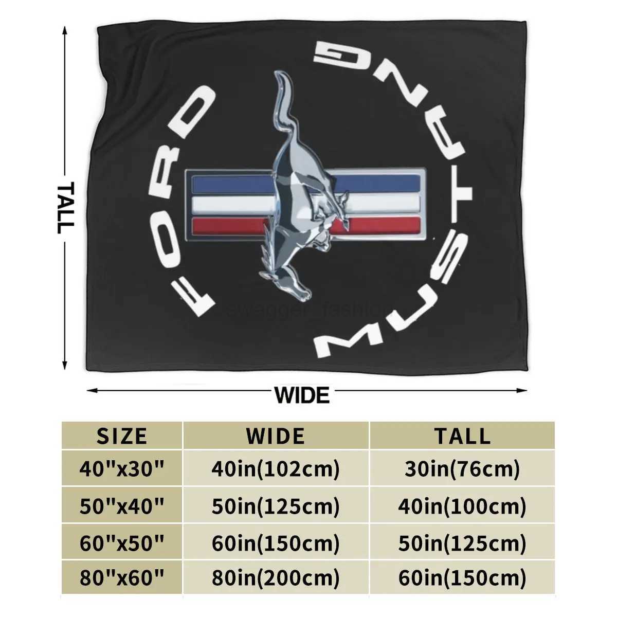 Ford Mustang Blankets Soft Warm Flannel Throw Blanket Cover for Bed Living room Picnic Travel Home SofaB270712