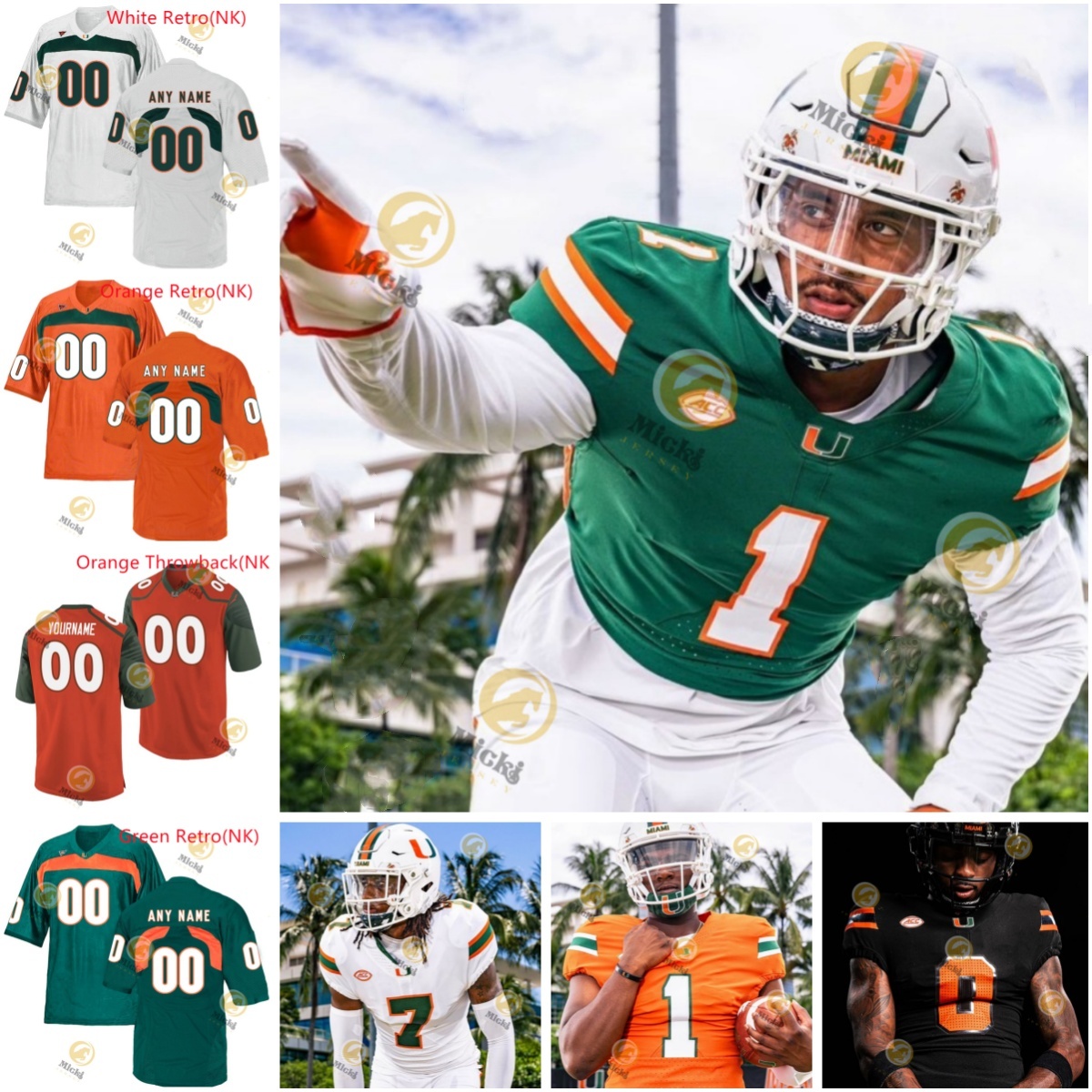 Sean Taylor Ed Reed MiamiHurricanes Jersey 10 Malachi Toney 7 CJ Daniels Jr. Ray Lewis Gus Edwards Jonathan Custom Stitched Football Jerseys