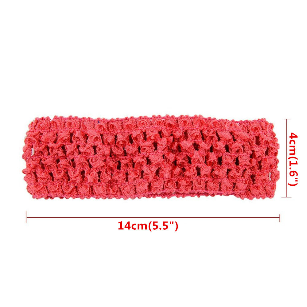 Crochet Elastic Hair Band Scrunchie For Girl Baby Bow Flower Headwear Accessories Soft 14X4CM Headband Woman Children Ponytail Holders Hairband FD6502