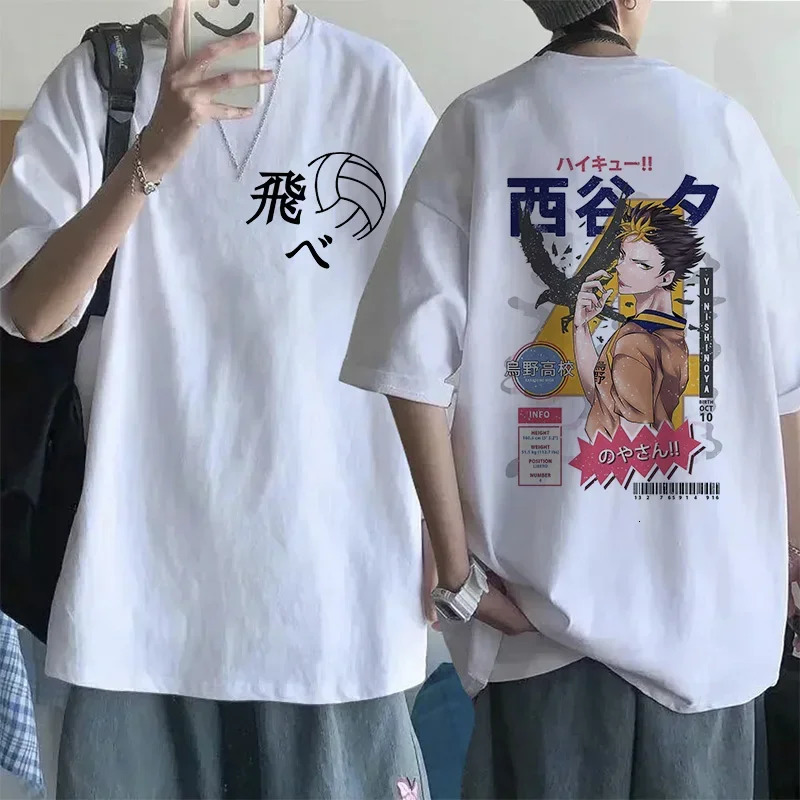 Anime Fly High Graphic T Shirt Mange Oversized Men T Shirt Man Women T-shirt Karasuno Yu Nishinoya Cartoon Y2k Harajuku Tees Top 240703