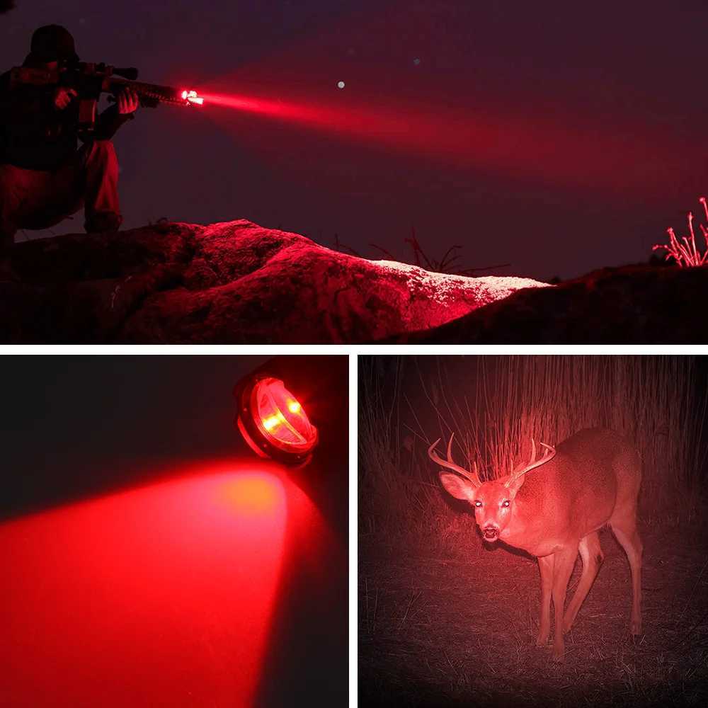 VASTFIRE Powerful 400 Yards Red LED Hunting Flashlight Tactical C8 Predator Handheld Torch 1-Mode Lamps for Coyote Hog Varmint M251117