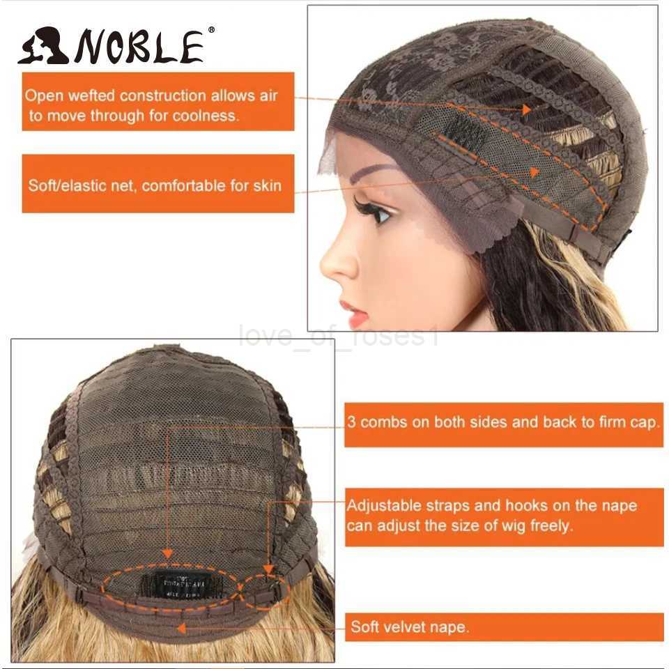 Noble Cosplay Synthetic Lace Wigs For Black Women Long Curly Hair 42 Inch Cosplay Blonde Ombre Lace Front Wig Synthetic Lace WigZ240712