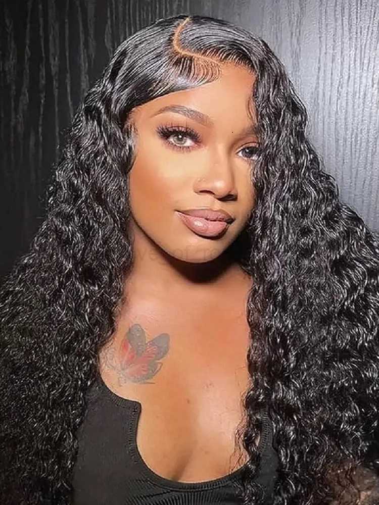 Brazilian Deep Wave 13x6 HD Lace Frontal Wig for women 40 inch glueless preplucked curly cheap wigs on sale clearanceM240712
