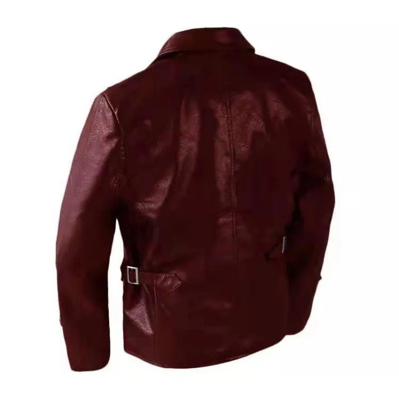Winter Vintage Leather Mens Medieval Coat Y2K Autumn Pu Jackets Double-breasted Leather Coats Outwear Motorcycle Jackets 240703