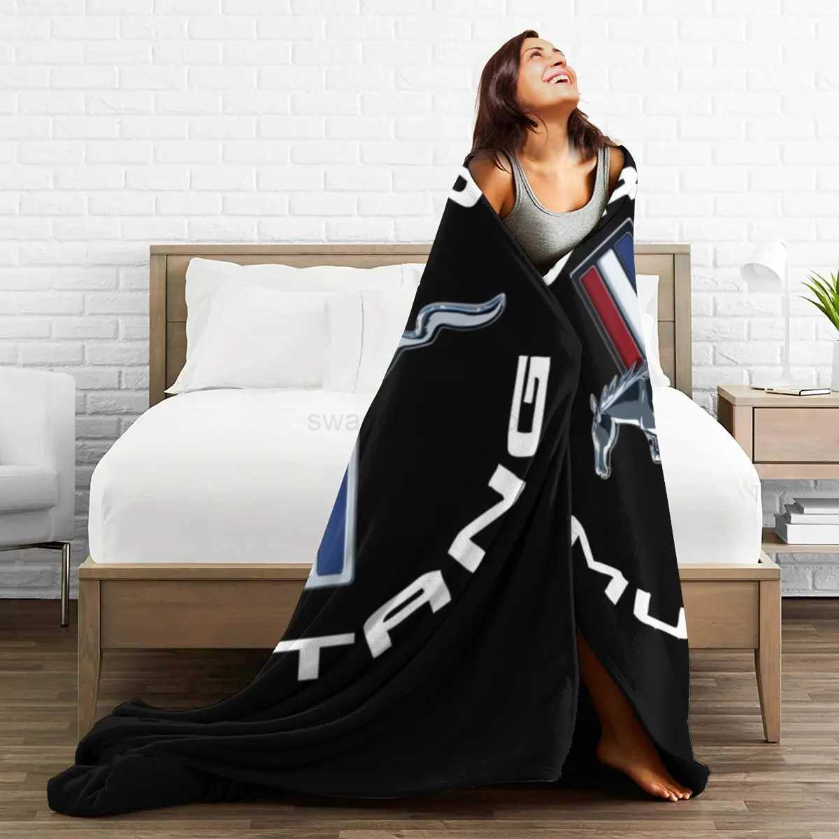 Ford Mustang Blankets Soft Warm Flannel Throw Blanket Cover for Bed Living room Picnic Travel Home SofaB270712