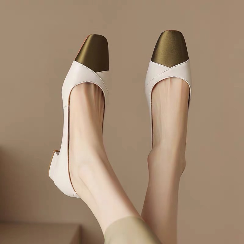 Casual Ddmysports Women France Vintage Style Clunky Eel Lofter Shoes New Triple Beige Free Shipping Outdoor