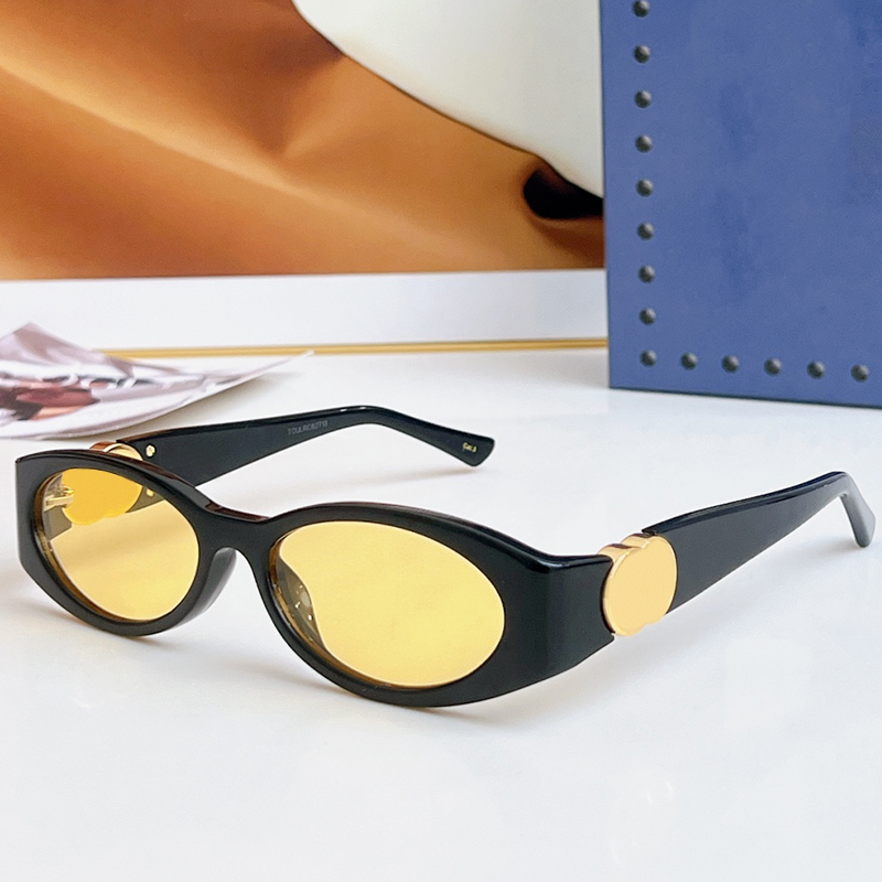 Vintage Luxury Oval Sunglasses Fashion Man Woman Outdoor Sunglasses Acetate Frame Mirror Original design Sun Glasses 1660S Radiation Protection UV400