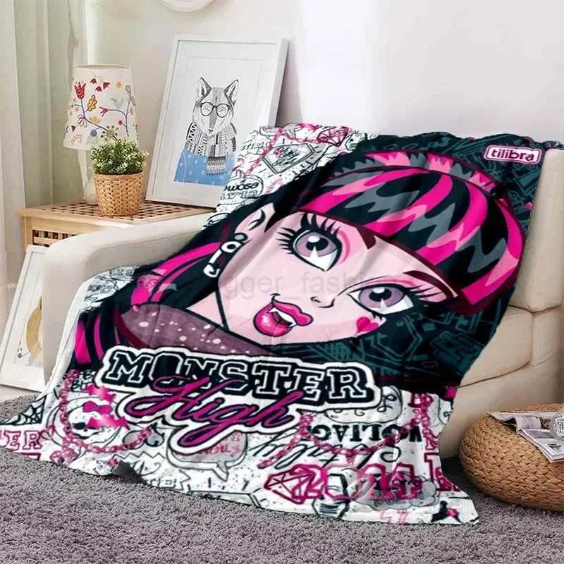 3D Monster High Anime Cartoon BlanketSoft Throw Blanket for Home Bedroom Bed Sofa Picnic Travel Office Rest Cover Blanket KidsB270712