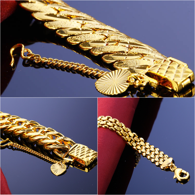 nature bracelet designer hip hop jewelry Dubai Luxury Rapper Party 24k gold bracelets cuban link snake bracelet men bracelet designer top quality bracelet gift