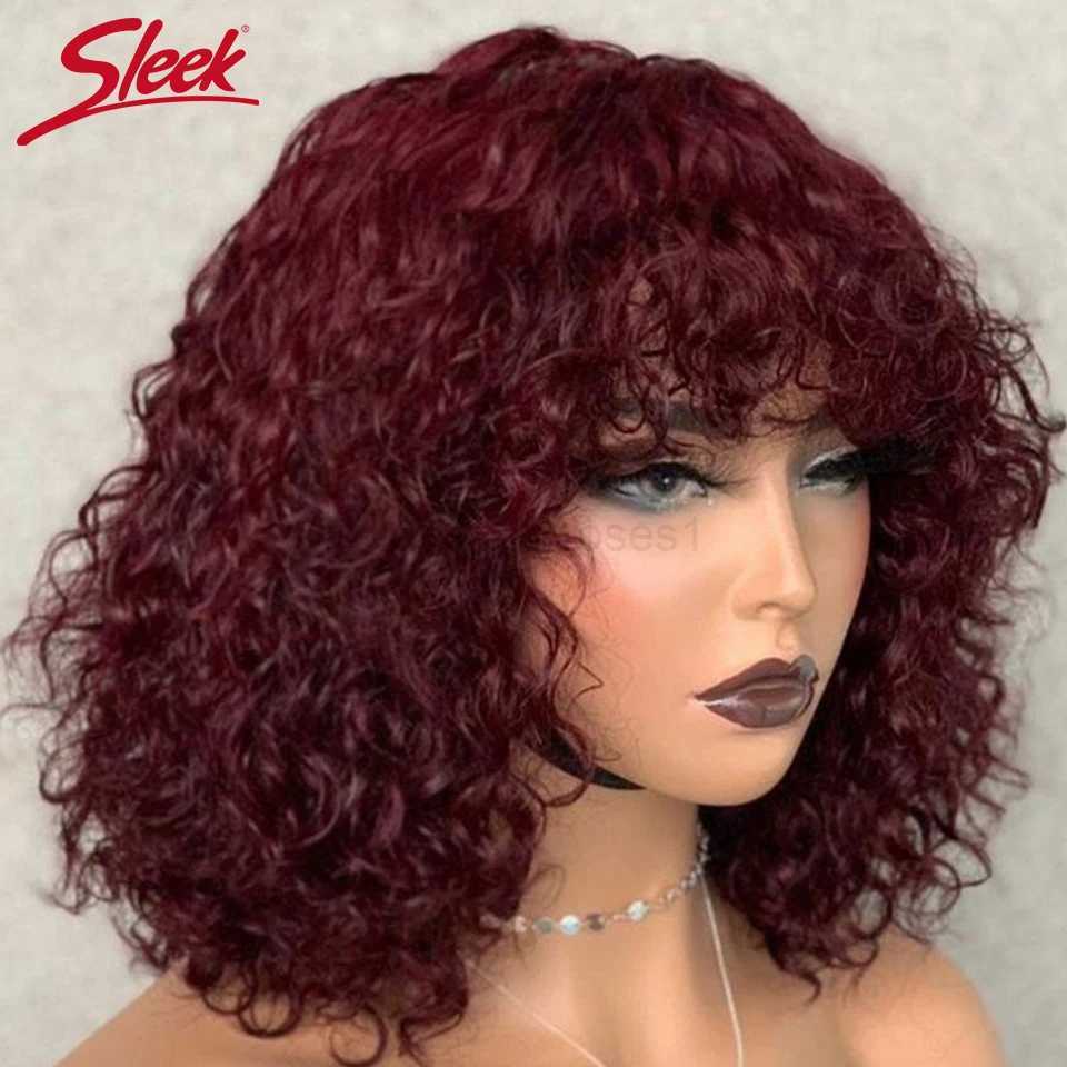 Short Pixie Bob Cut Wigs With Bangs Jerry Curly Non lace front Wig Highlight Honey Blonde Colored Wigs For WomenM240712