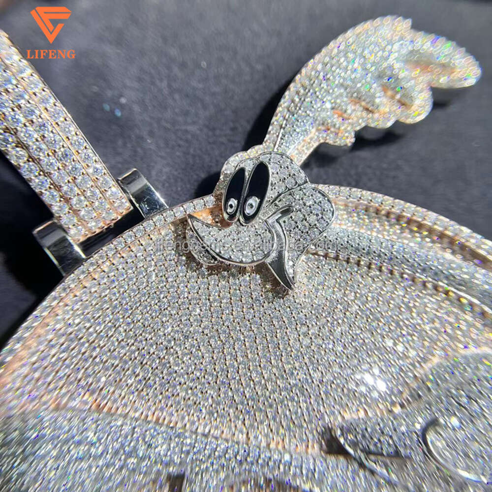 Latest Pendant and Necklace Designs Fashion Jewelry Moissanite Diamond and 18mm Necklace 3*3 Inches Pendant Set