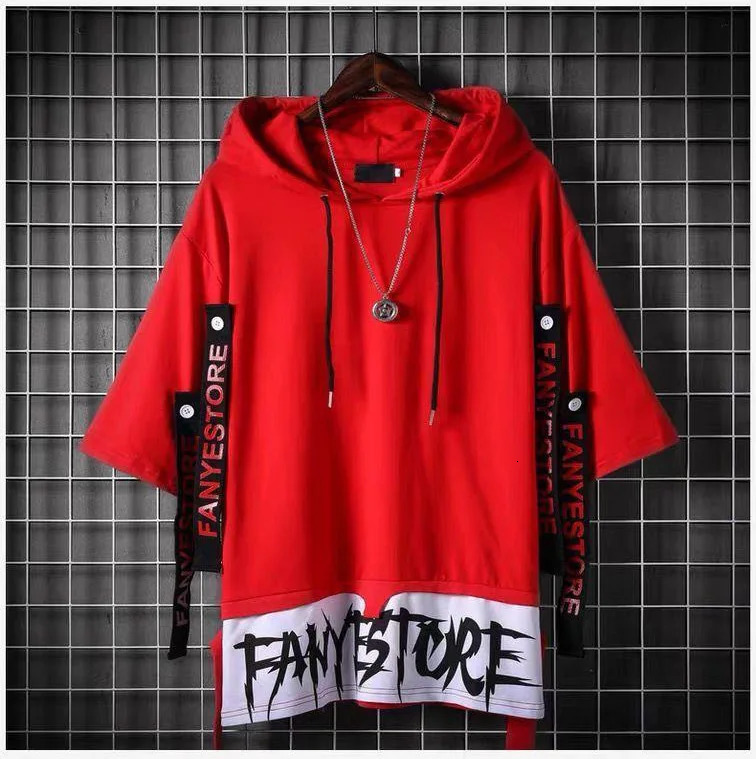 Fashion Mens Casual Streetwear Hooded T-Shirts Thin Stylish Hip Hop Techwear Y2k Anime Dacning Women Mens Clothing 240703