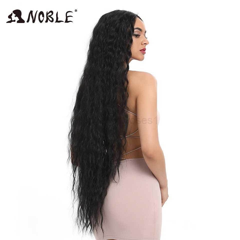 Noble Cosplay Synthetic Lace Wigs For Black Women Long Curly Hair 42 Inch Cosplay Blonde Ombre Lace Front Wig Synthetic Lace WigZ240712