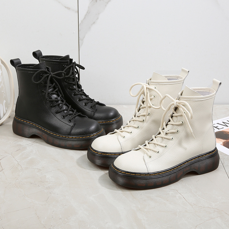 Thick Bottom Martin Boots New Small Leather Boots British Short Knight Boots Large Women's Shoes dh5727163