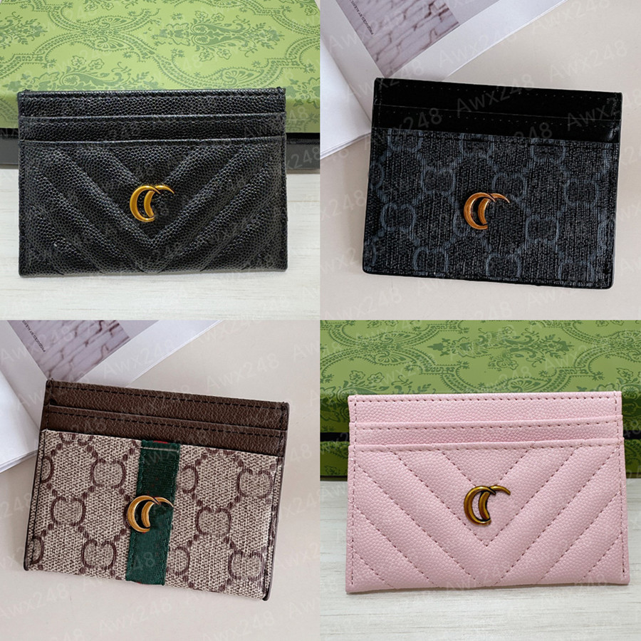 Designer Card Holder Leather mini wallet leather coin purse women wallet card holder Key Ring Credit Luxury designer wholesale Small Wallet With box