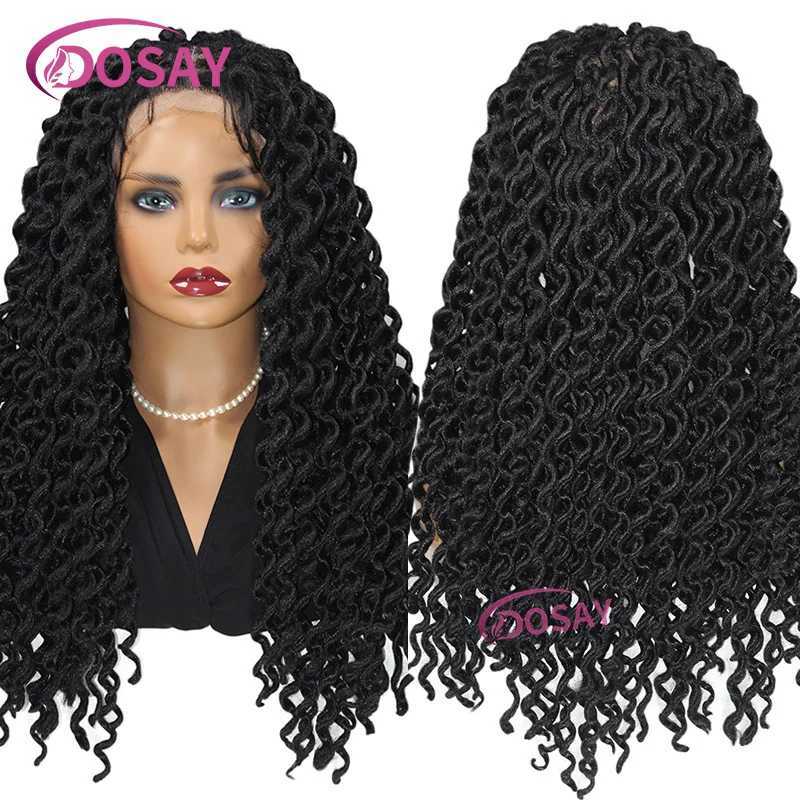 22 Curly Synthetic Braided Wig Full Lace Frontal Wigs For Women Knotless Lightweight Braided Wigs With Baby Hair New FashionM240712