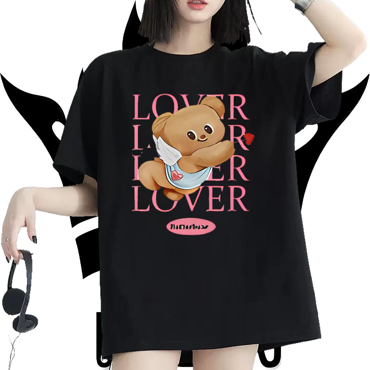 2024 T Shirt For Woman Round Neck Short Sleeve Beach Women Tees Custom Cartoon Nice Tees Shirts
