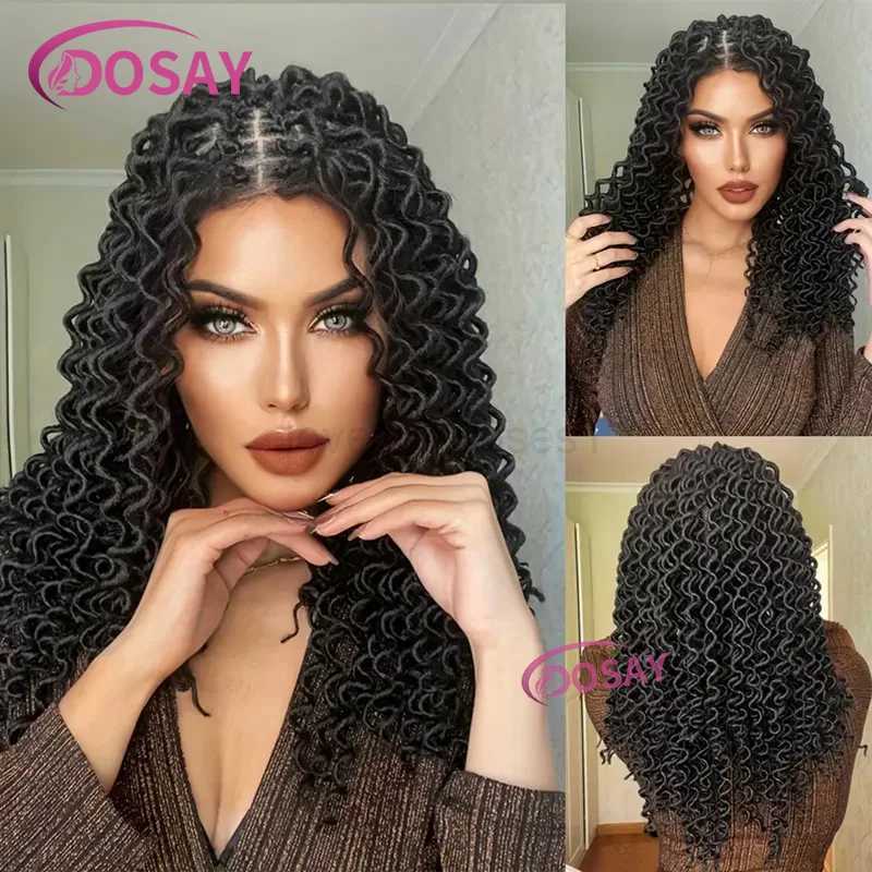 22 Curly Synthetic Braided Wig Full Lace Frontal Wigs For Women Knotless Lightweight Braided Wigs With Baby Hair New FashionM240712