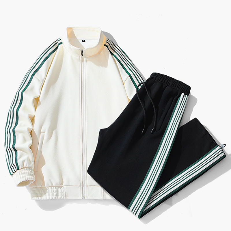 2024 Spring New Collection Pure cotton sports suit men's spring and autumn casual couple's wear running women's apricot couple hoodie s