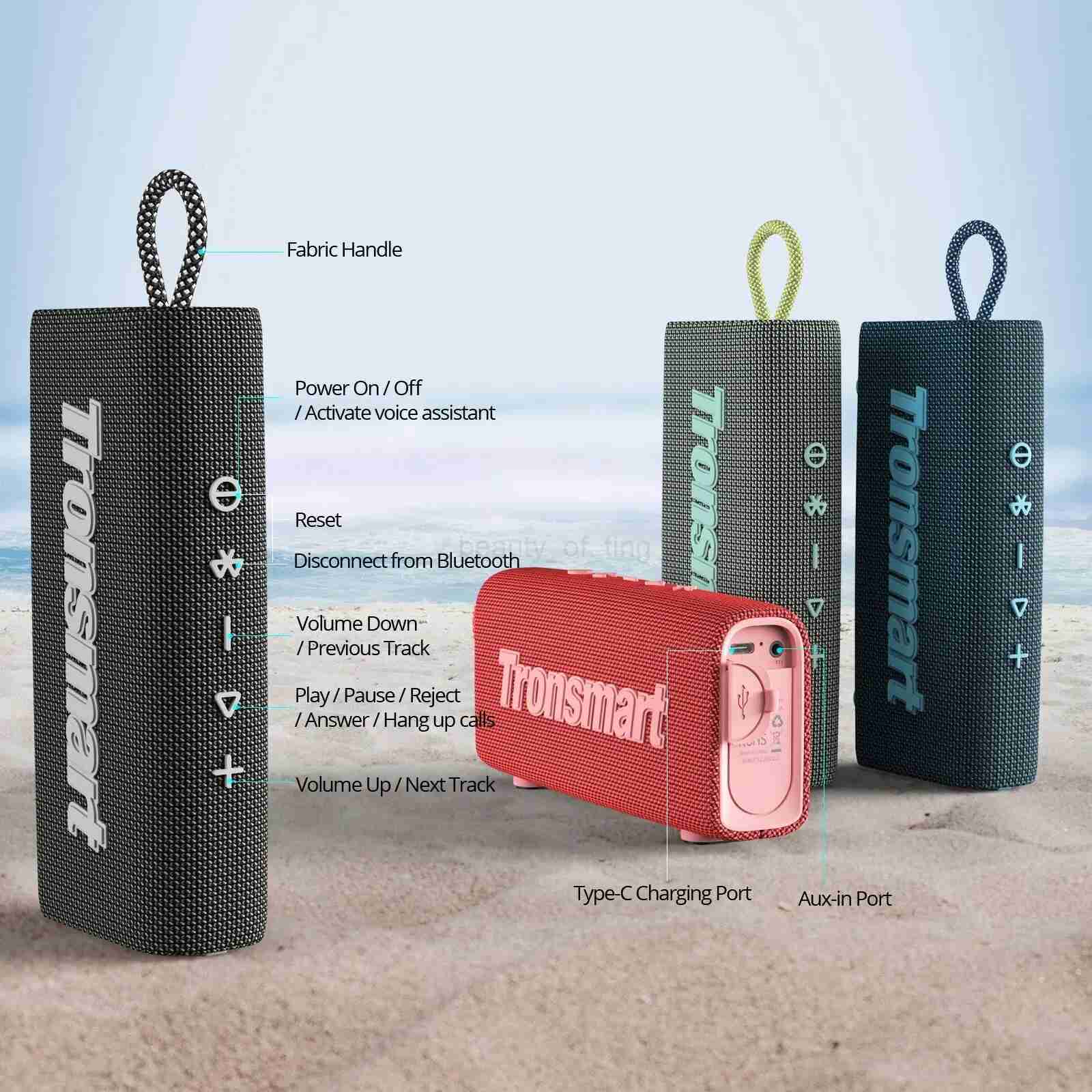 Tronsmart Trip Portable Speaker Dual-Driver Bluetooth Speaker IPX7 Waterproof True Wireless Stereo for OutdoorCL240712