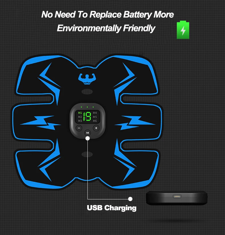 USB Rechargable EMS Muscle Stimulator Electric Massage Therapy Pain Relief Weight Loss MeridianFull Body Massager Fitness 240711