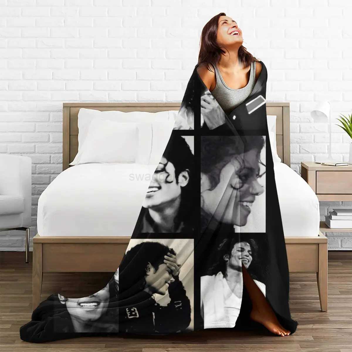MJ M-Michaels Pop Singer Blanket J-Jacksons Photo Camping Flannel Throw Blanket Warm Soft Couch Chair Sofa Bed Bedspread GiftB270712 - view 4