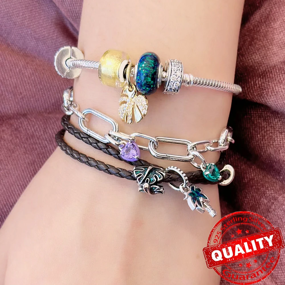 925 Sterling Silver Spinning Wheel Bicycle Charm Fit Bracelet Adventure Mini Car Charm for Women Jewelry Gift