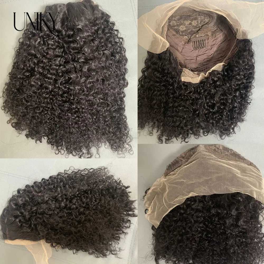Short Curly Bob Wig Water Lace Front Wigs ForWomen PrePlucked Brazilian Glueless 13x4 Lace Wig UnikyhairM240712