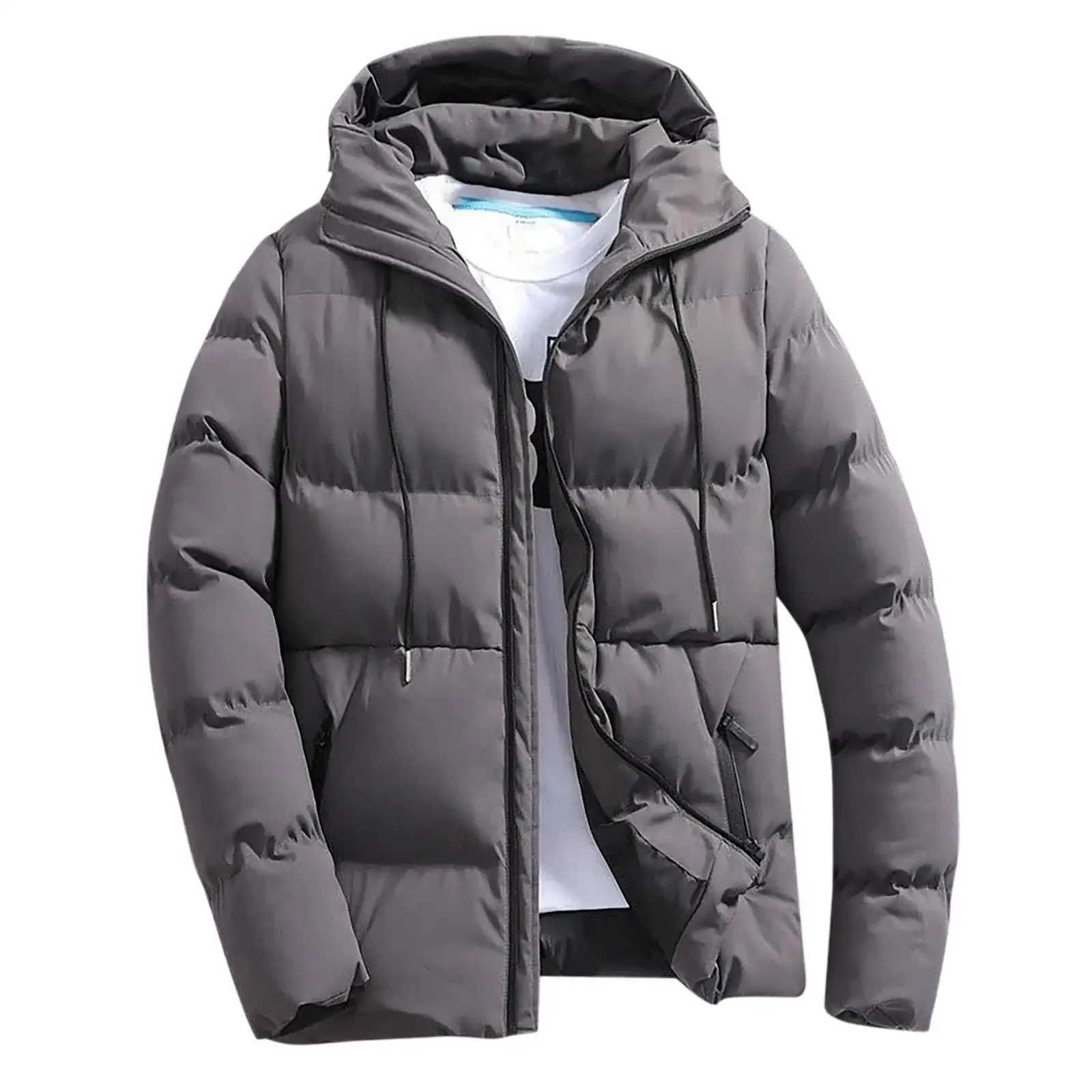 Men's Jackets Fashion Parkas Men Winter Overcoat Mens Casual Jacket Warm Hooded Thick Puffer Coat Outwear Business Hombre z240806
