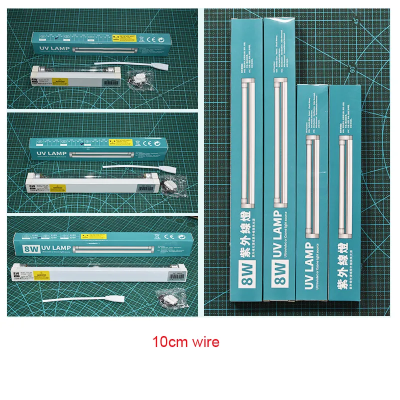 UVC Tube Light 110V 220V 4W 6W 8W with Ozone UVC Germicidal Light T5 Disinfection Tube Sterilization UV Lamp for Hospital LL