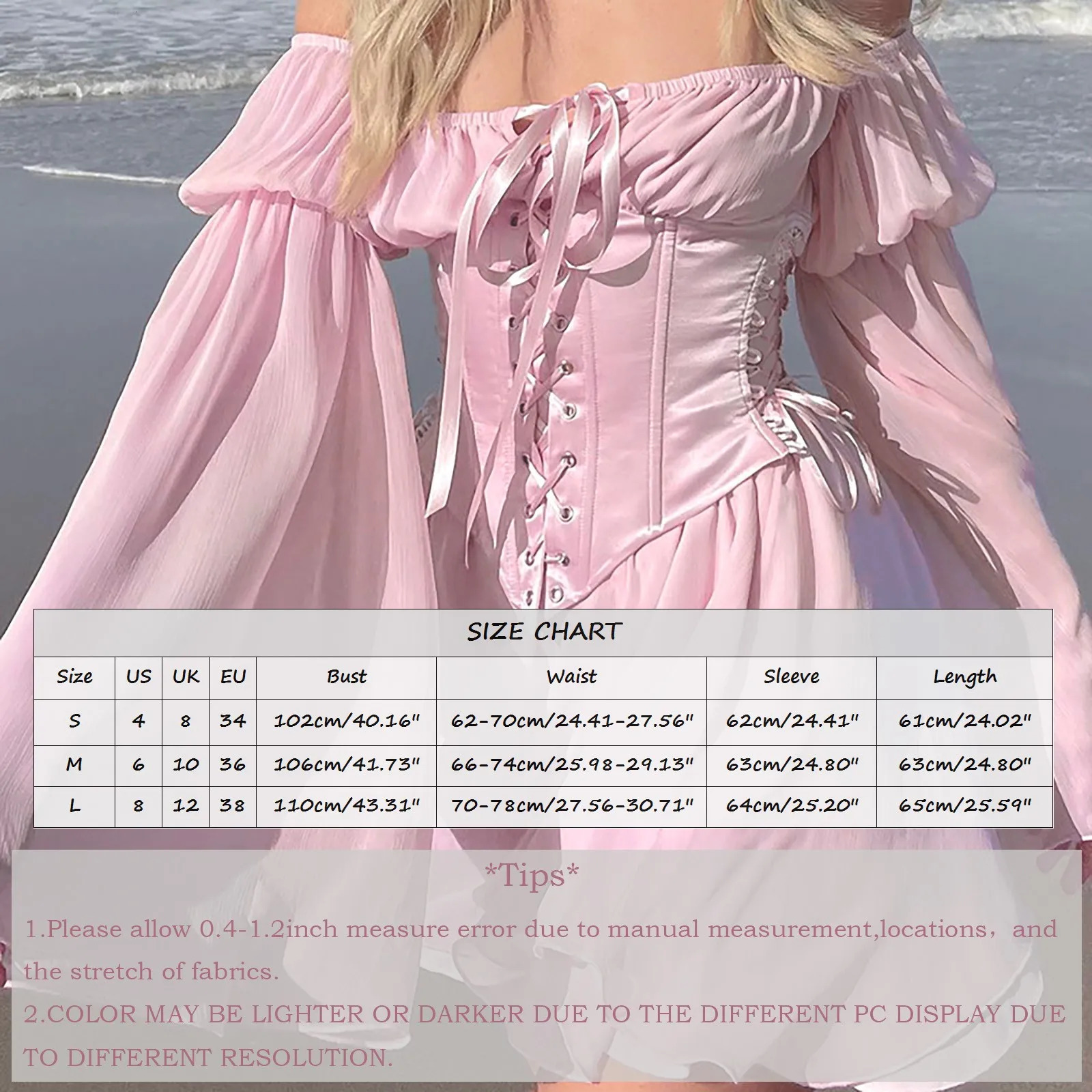 Sexy Off Shoulder Flare Sleeve Dress Lace Up Corset Elegant Dresses Solid Color Casual Swing Robe Womens Summer Chiffon 240712