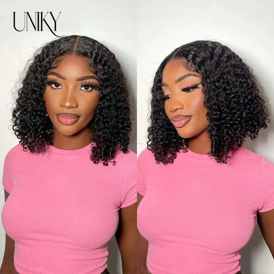 Short Curly Bob Wig Water Lace Front Wigs ForWomen PrePlucked Brazilian Glueless 13x4 Lace Wig UnikyhairM240712