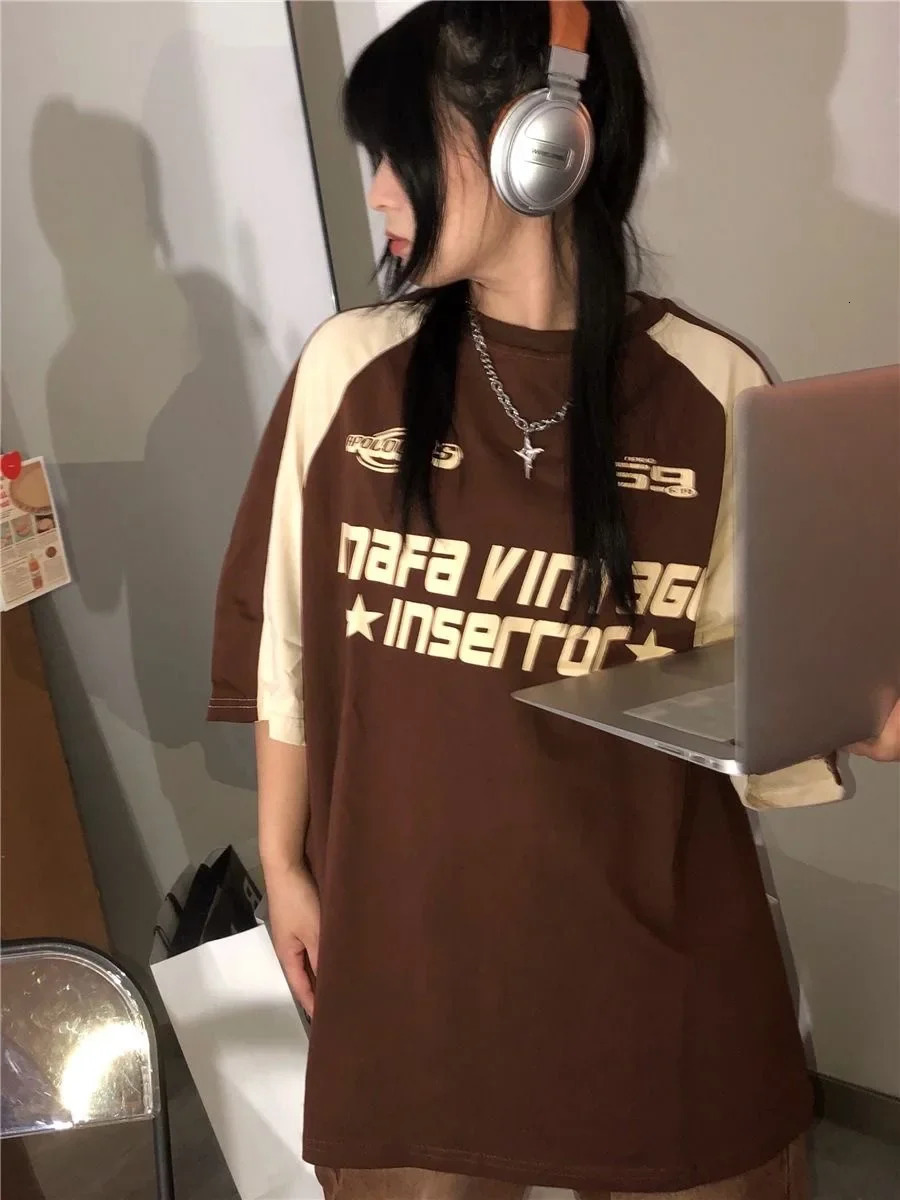 Y2K Korean Vintage Streetwear Casual Acubi Harajuku Egirl Short Sleeve TShirts Grunge Aesthetics Oversized Tees Tops Clothes 240712