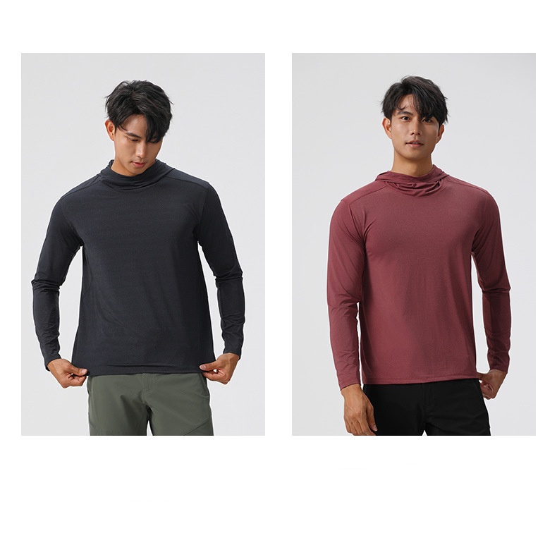 L61170 Mens Jogger Sweatshirt Fitness Sportswear Shirt Blouse Hoodie Stretch Hooded Solid Color Long Sleeve Pullovers