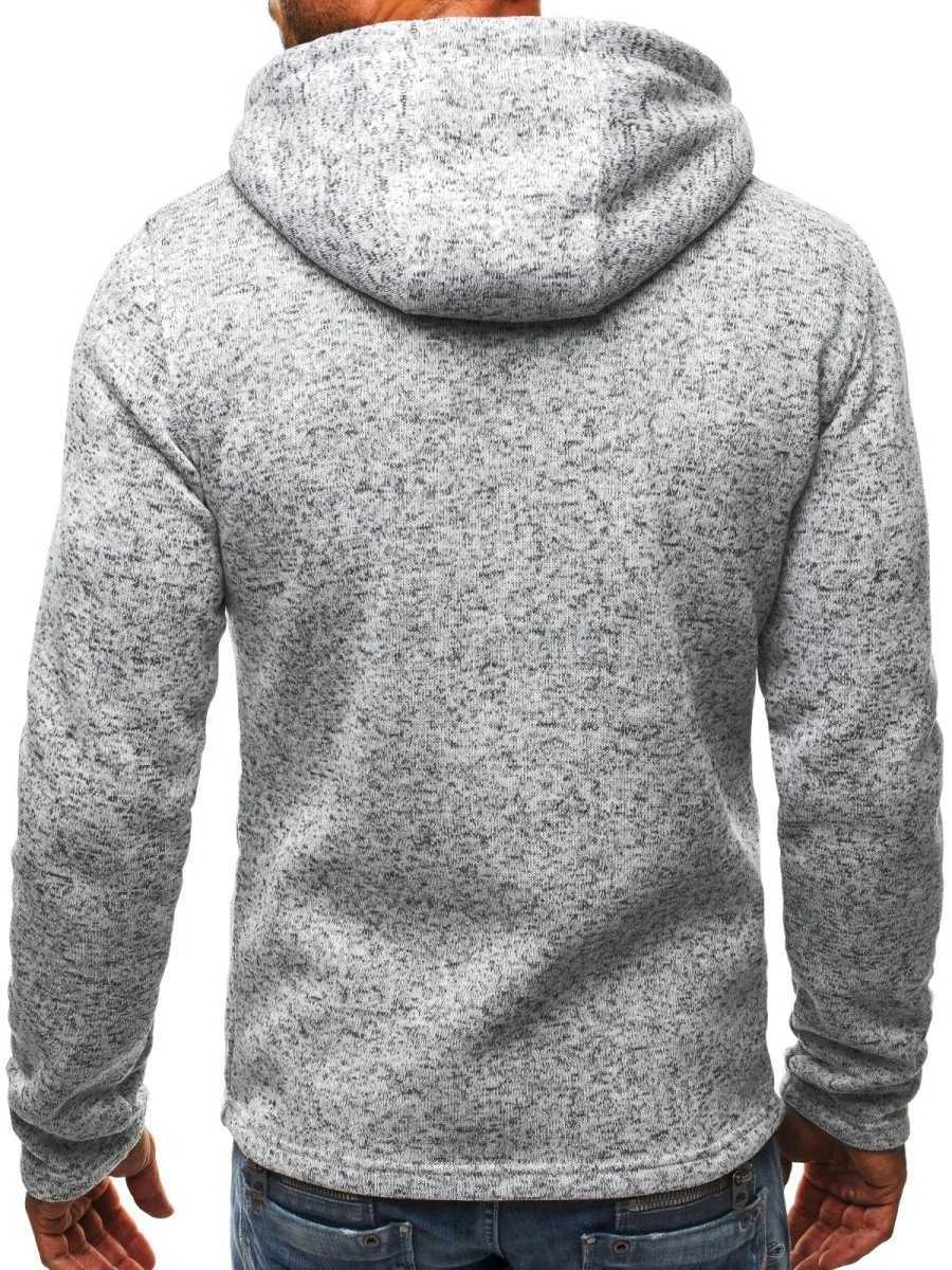 Mens Hoodie with Side Zipper Pockets Thin Wool Solid Color Tracksuit Casual Everyday Outdoor Hooded Tracksuit Long SleevesXJ240812