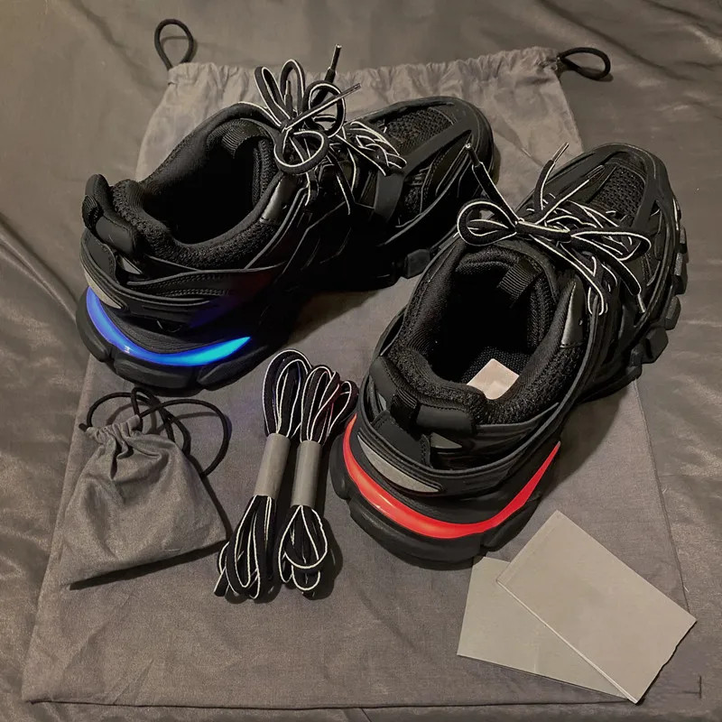 Track Led 3.0 Designer Shoes Led Tracks Dress Shoes Casual Shoes Trainer Luxury 3 3.0 Lamp Sneakers Men Women Trainers Paris Lace up Phantom Chunky Sneakers Size 36-45