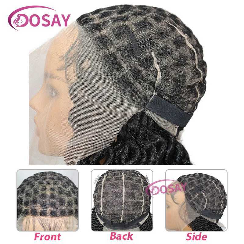 22 Curly Synthetic Braided Wig Full Lace Frontal Wigs For Women Knotless Lightweight Braided Wigs With Baby Hair New FashionM240712